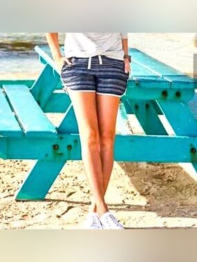 *ATHLETA* Jacquard Sandbar Shortie Linen Shorts